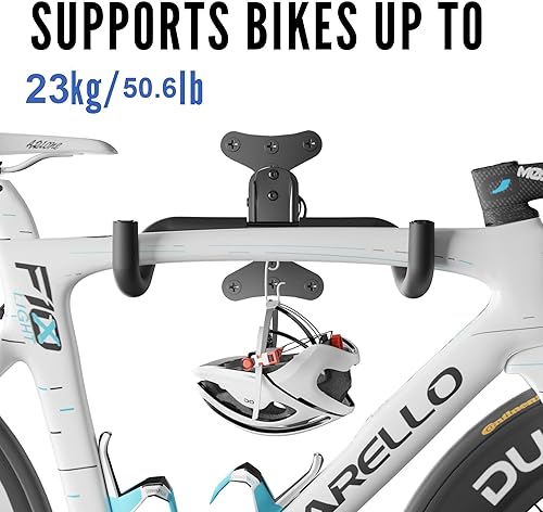 Miniatura 2 de Soporte de pared para bicicleta, estante horizontal ajustable para almacenamiento de bicicletas para garaje y hogar, soporte de gancho de metal para
