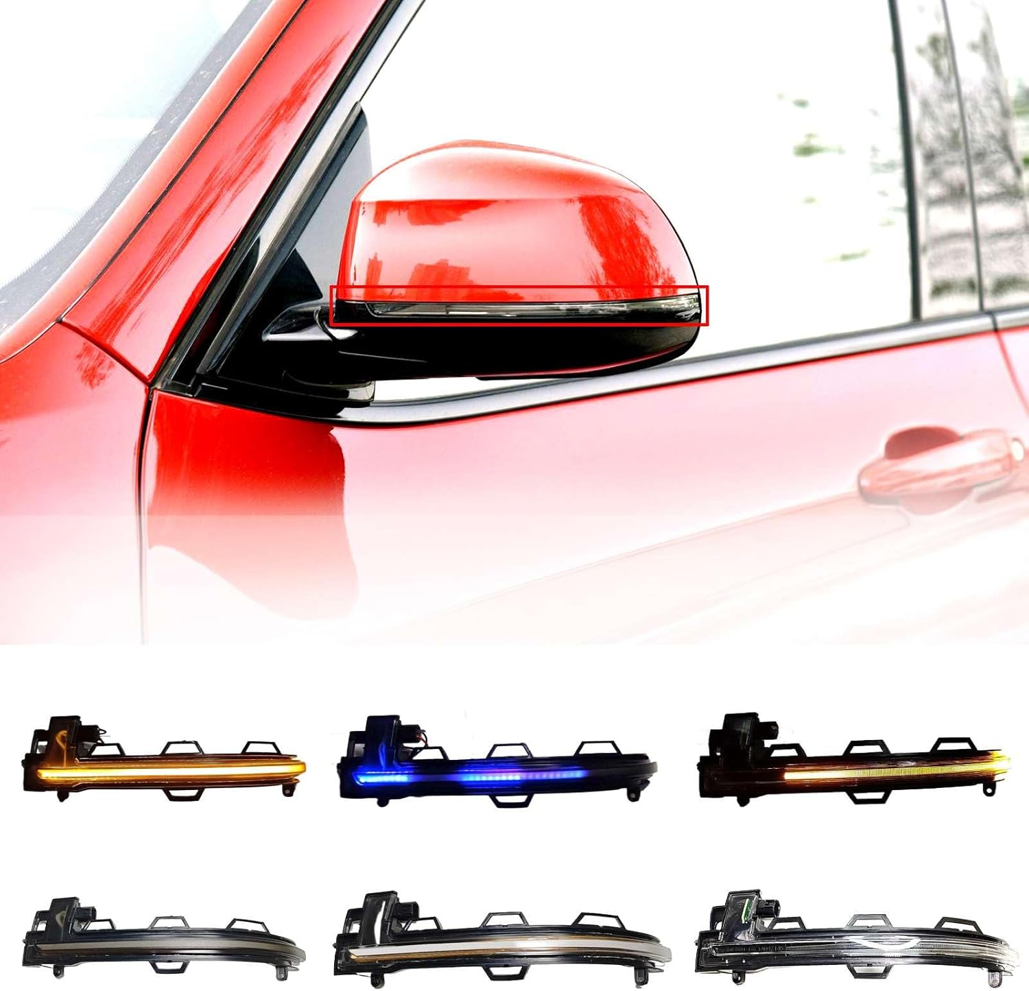 2Pcs Turn Signal Light for 19-up BMW X5 SAV G05 Fit 40i 40ix 50ix M50iX 2019 2020 2021 2022 2023 2024 2025 LED Amber Mirror Cover Switchback upgrade Dynamic