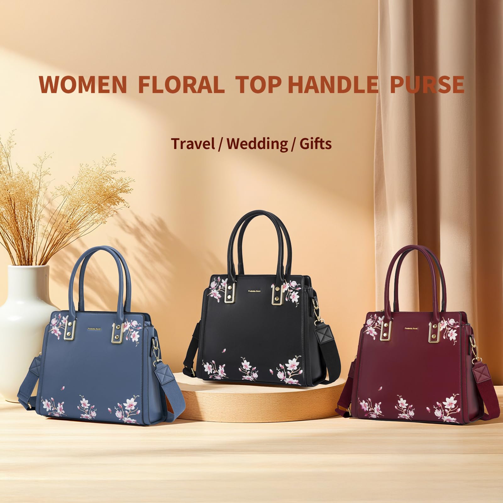 Pomelo Best Purses and Handbags for Women with Multiple Pockets, Leather Top Handle Satchel Fashion Tote Shoulder Bags Ladies: Blue