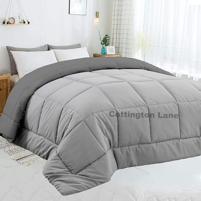 reversible comforter double bed,Soft Microfibre 150 GSM Winter Quilt,Rajai Double Bed Comforter Blanket,,reversible comforter ,Duvet for all season,Lightweight Comforter for double bed,Comforter/Blanket/Quilt/Duvet Lightweight,Microfibre Reversible AC Comforter,Microfibre Reversible Comforter, Double,Soft AC Comforter Double Bed Blanket for Winter(dark grey and light grey)