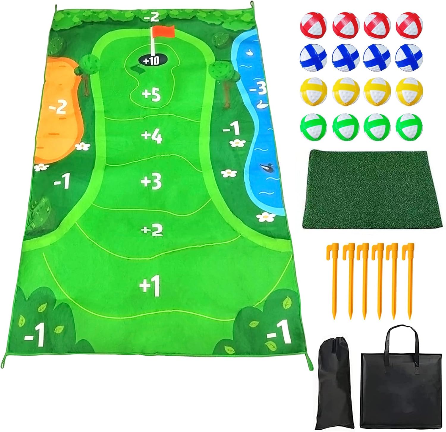 Foxtell Velcro Chipping Golf Game Mat Sticky Golf Mat Game