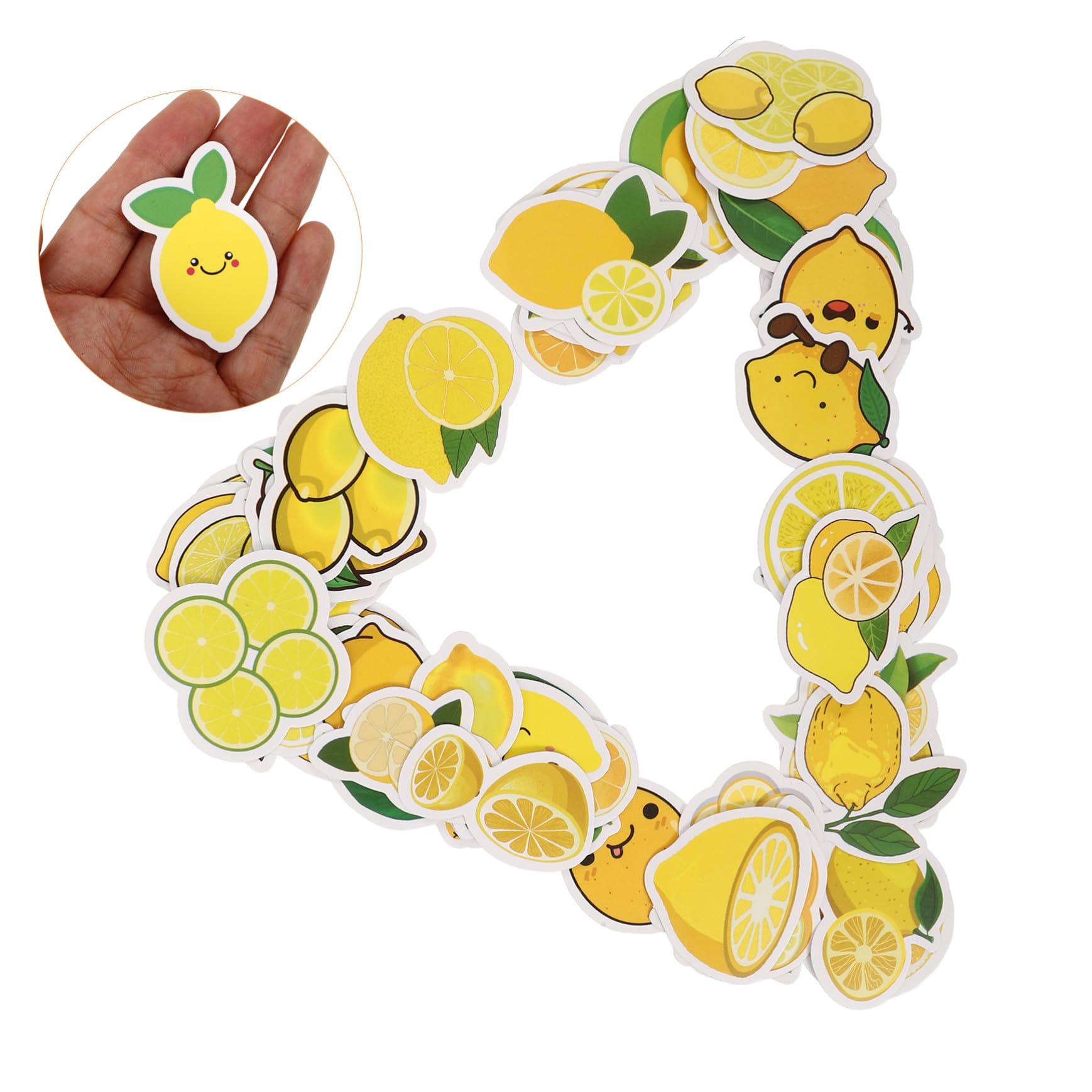 50 Pegatinas Adhesivas para Ordenador y Maletas Diseño Adorable de Limón, Material Autoadhesivo Seguro y Variedad de Patrones para Decorar y Regalar