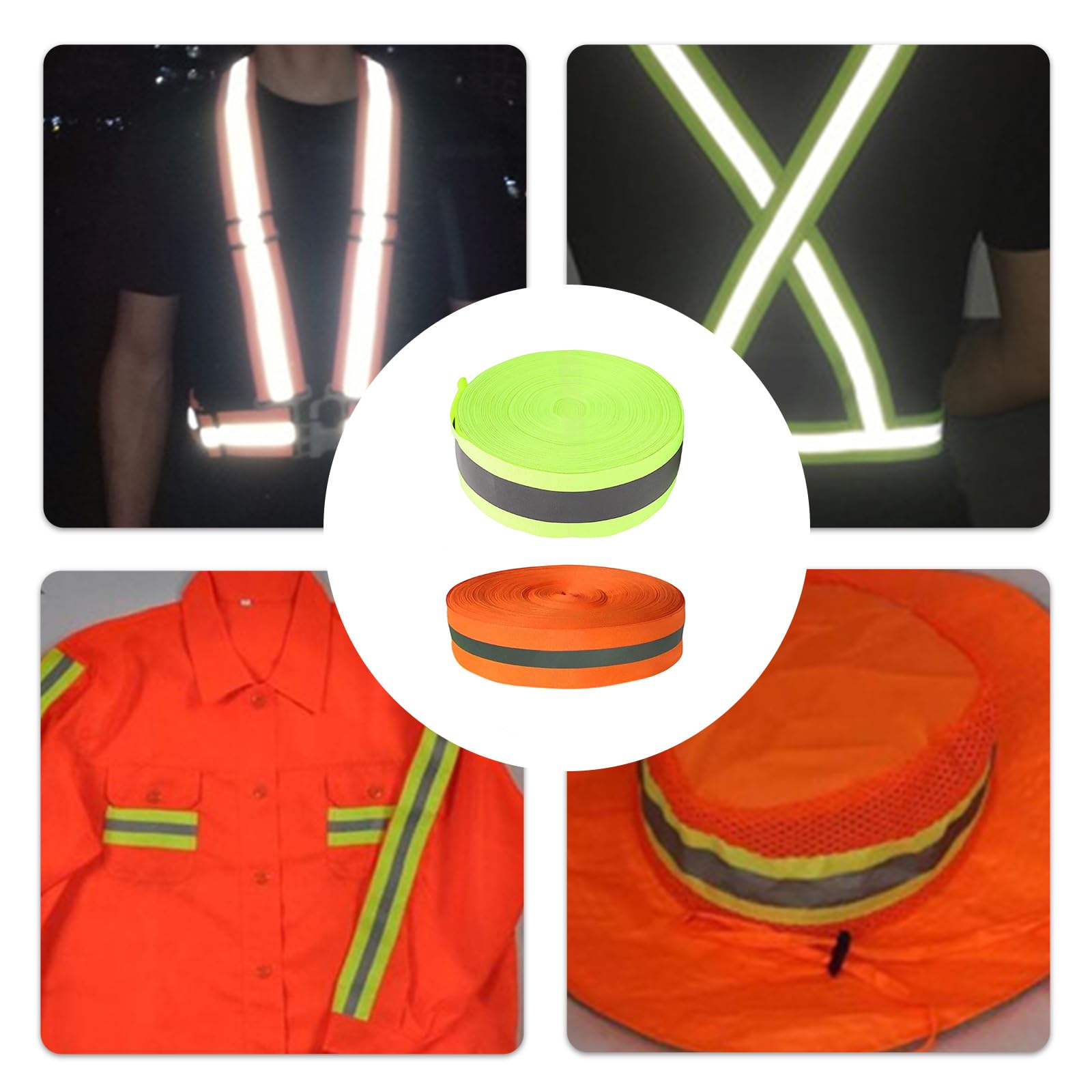 100 m de cinta elástica reflectante para ropa, manualidades, actividades nocturnas, cinta elástica reflectante
