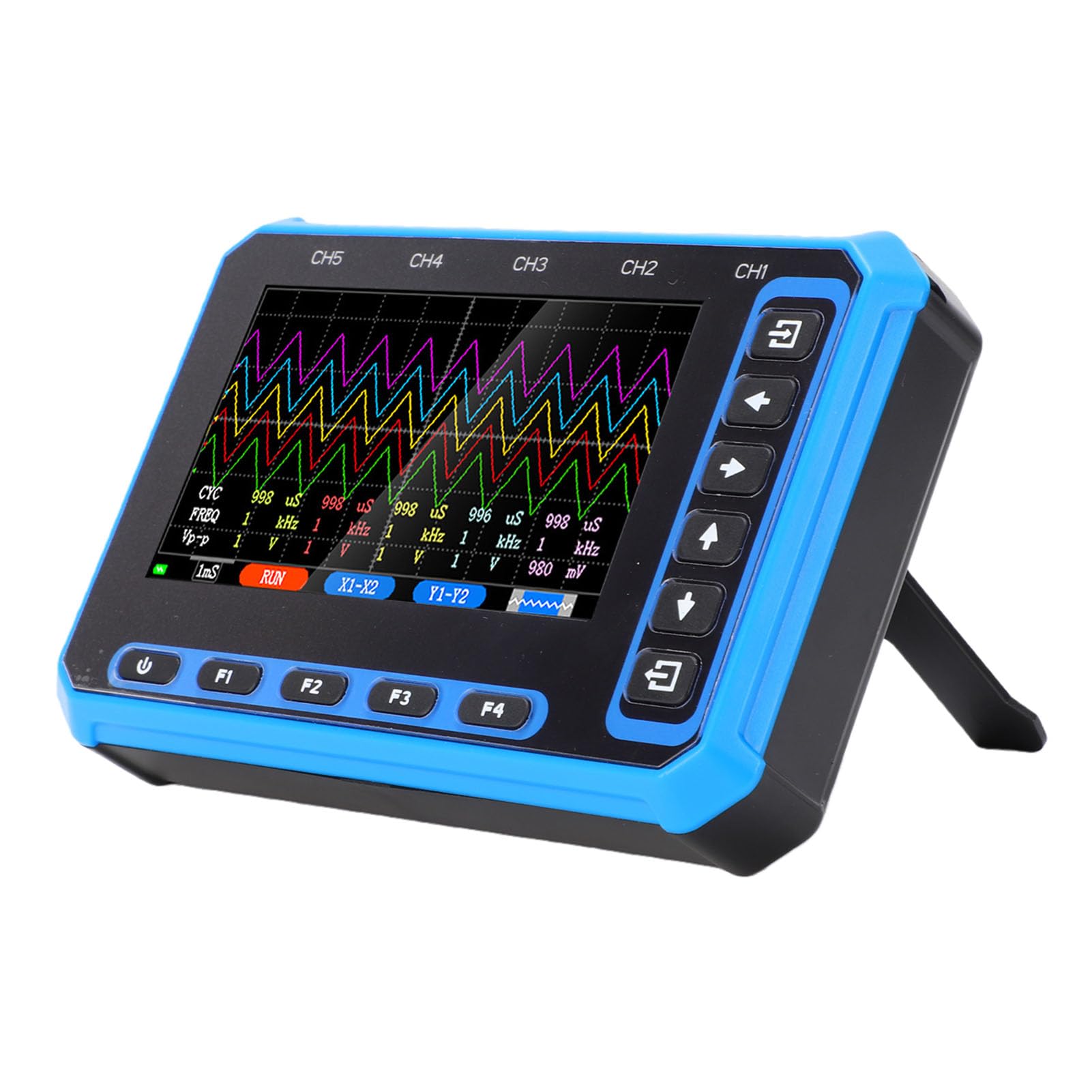 Sorandy Osciloscopio de 5 Canales Tableta Portátil Analizador de Forma de Onda Ancho de Banda de 1 MHz Frecuencia de Muestreo de 3 MHz USB Tipo C WiFi Pantalla IPS de 4,3 Pulgadas para