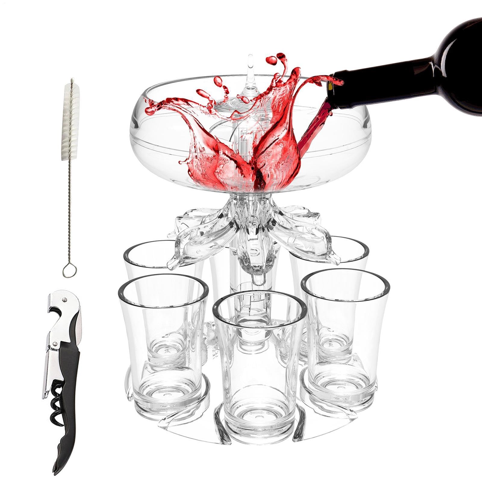 Dozownik do shotów alkoholowych 6 shotów - Dozownik do nalewania alkoholu - Dozownik do nalewania alkoholu - Kubek Separator Cieczy Narzędzie do picia Dozownik Likieru Nosiciel Dis