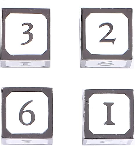 HEIMDALLR Dados de metal - Juego de 4 piezas con bolsa de terciopelo - D&D (Dungeons and Dragons) RPG - Artesanía de herrería (Alquimia)