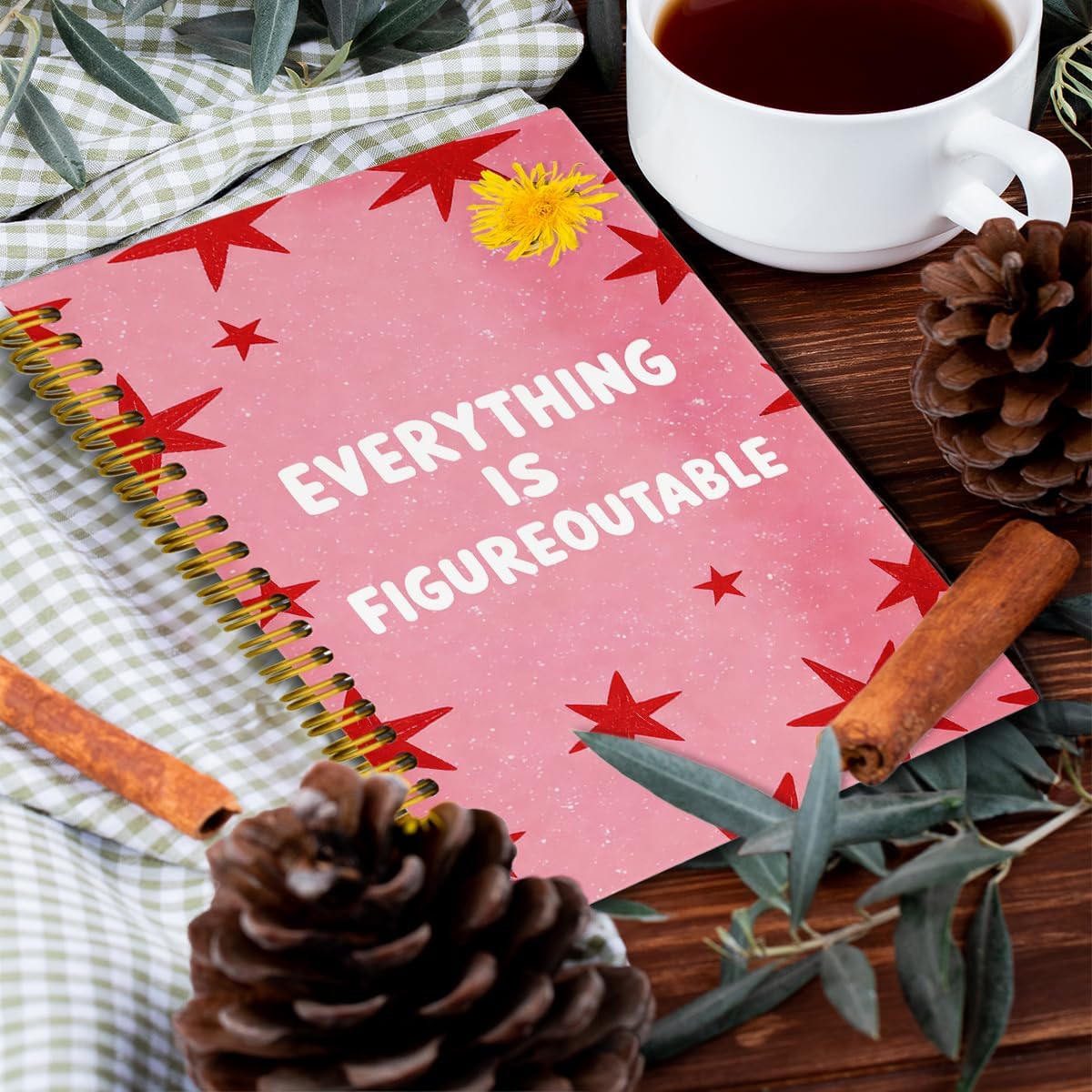 Red Star Inspirational Lined Spiral Journal Notebook 5.5x8.3 image 4