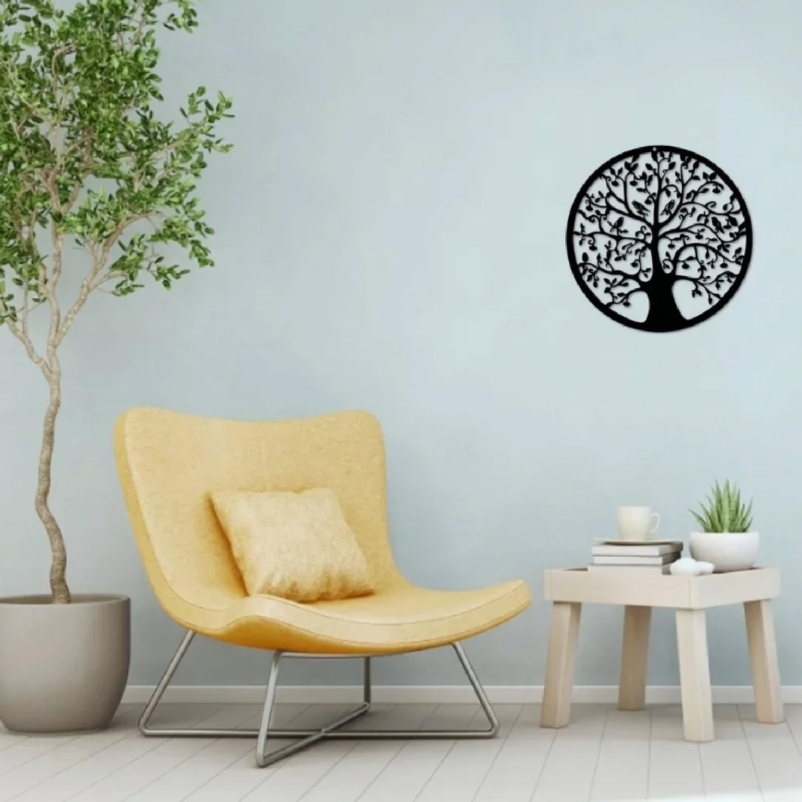 Arte De Pared Del Árbol De La Vida, Silueta De Pared 3D Decoración De Pared, Decoración De Pared De Árbol Genealógico Negro Para Colgar, Para Cocina, Sala De Estar Y Dormitorio,B,50 * 50CM