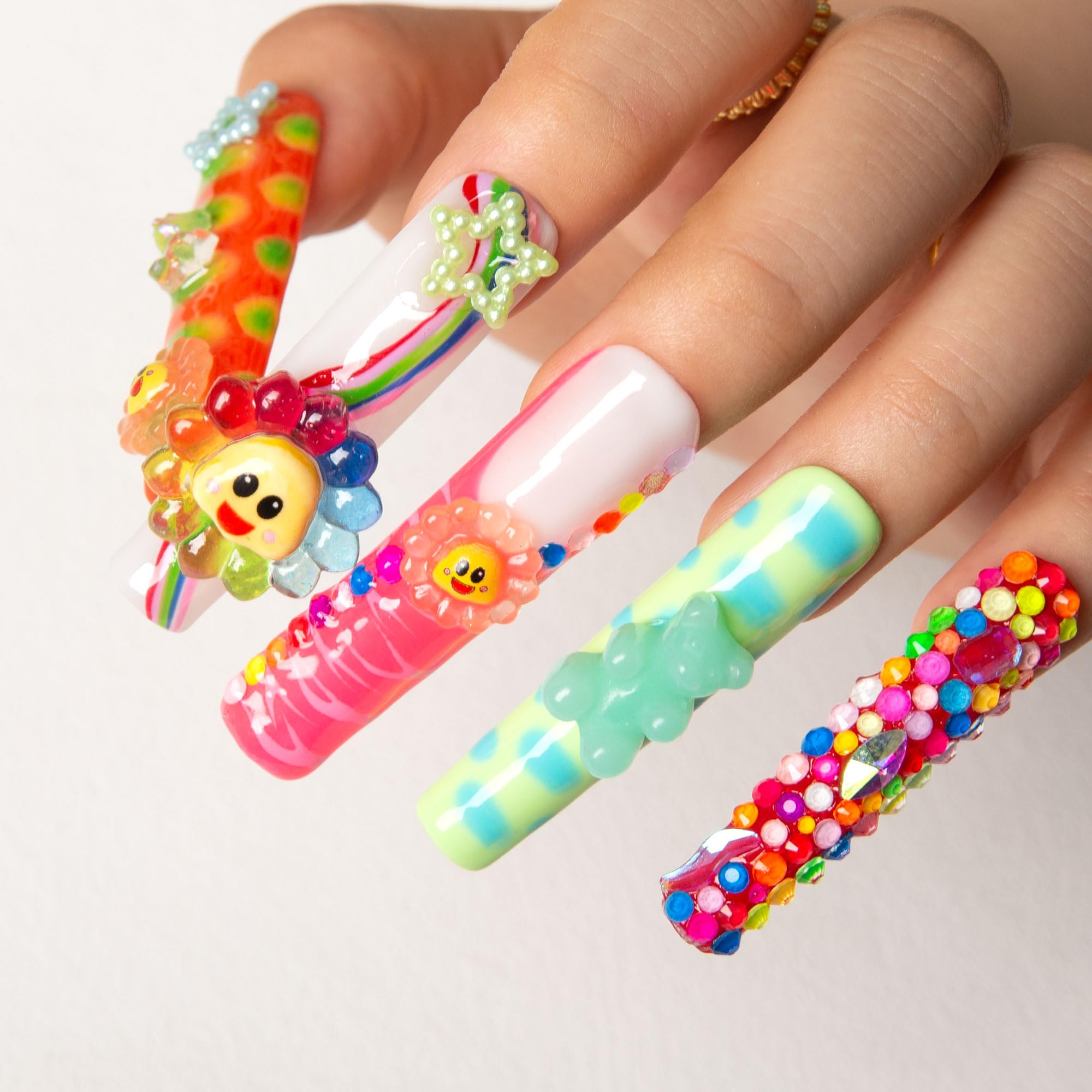 Amazon.com: LOVFUL Handmade Press on Nails with Lovkashi Flower