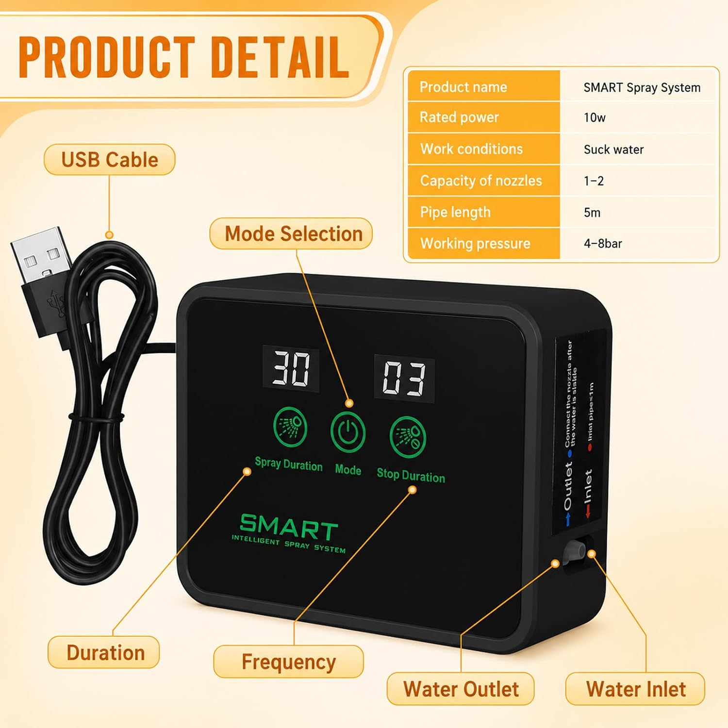 Reptile Mister, Automatic Reptile Misting System with Timer, 360°Adjustable Spray Nozzles, Humidifier for Amphibians Terrariums Rainforest Plants
