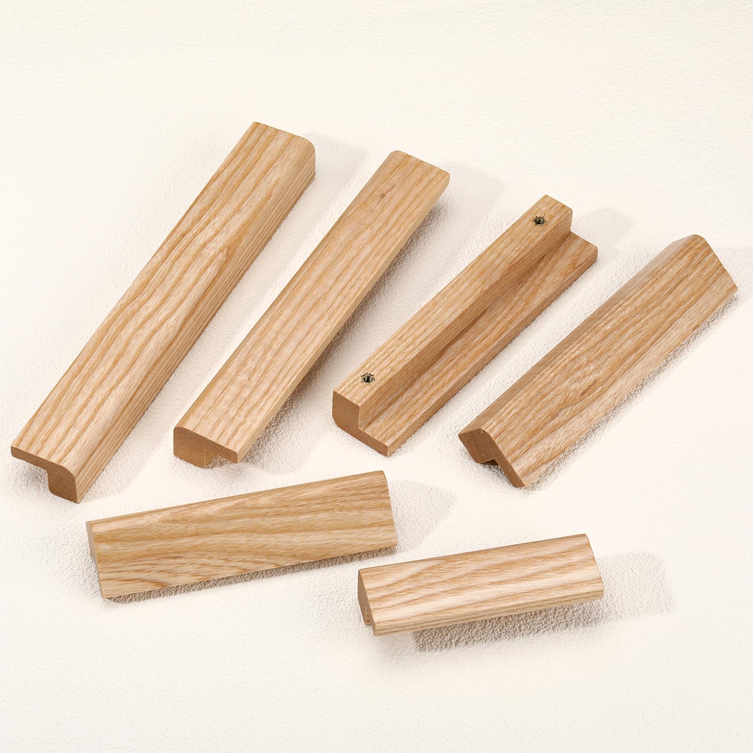 SYZOW 6 Pezzi Maniglia per armadio in legno massello 192 mm | Maniglia in legno per cassetti e ante d'armadio