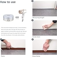 Vista 16 de TAROSE - Tira de sellado de silicona para puerta y ventana, transparente, 16 pies de largo (35 mm de ancho)