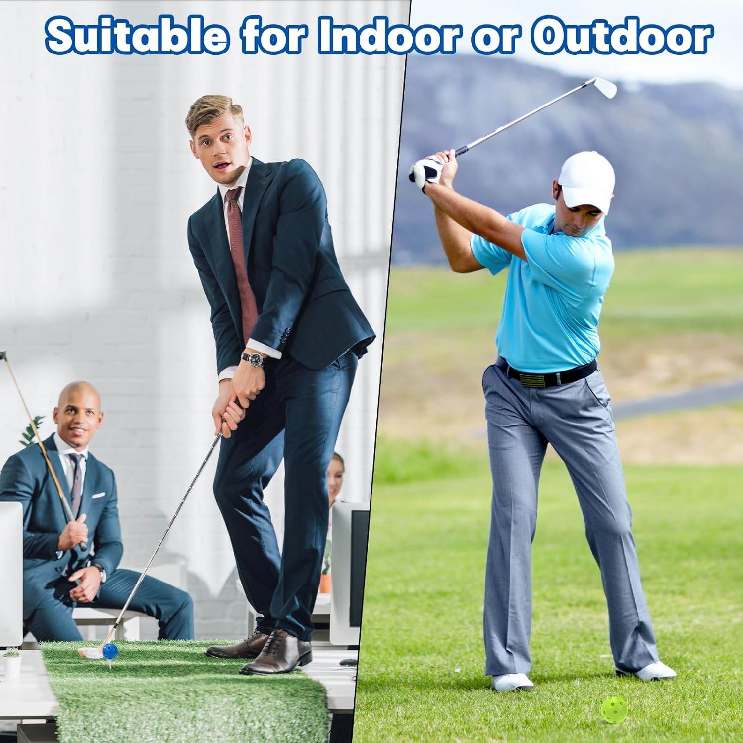 Coopay 50/100/200 Pack Practice Golf Balls, 42mm Plastic Golf Training Balls with a Drawstring Bag Hollow Sports for Swing Practice Driving Range Backyard Home Indoor Outdoor Use - Image 4