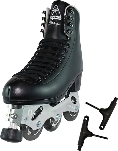 Jackson Utima - Paquete de patines en línea negros para hombre, finura, mística, estilo libre, con herramienta recién lanzada en 2023