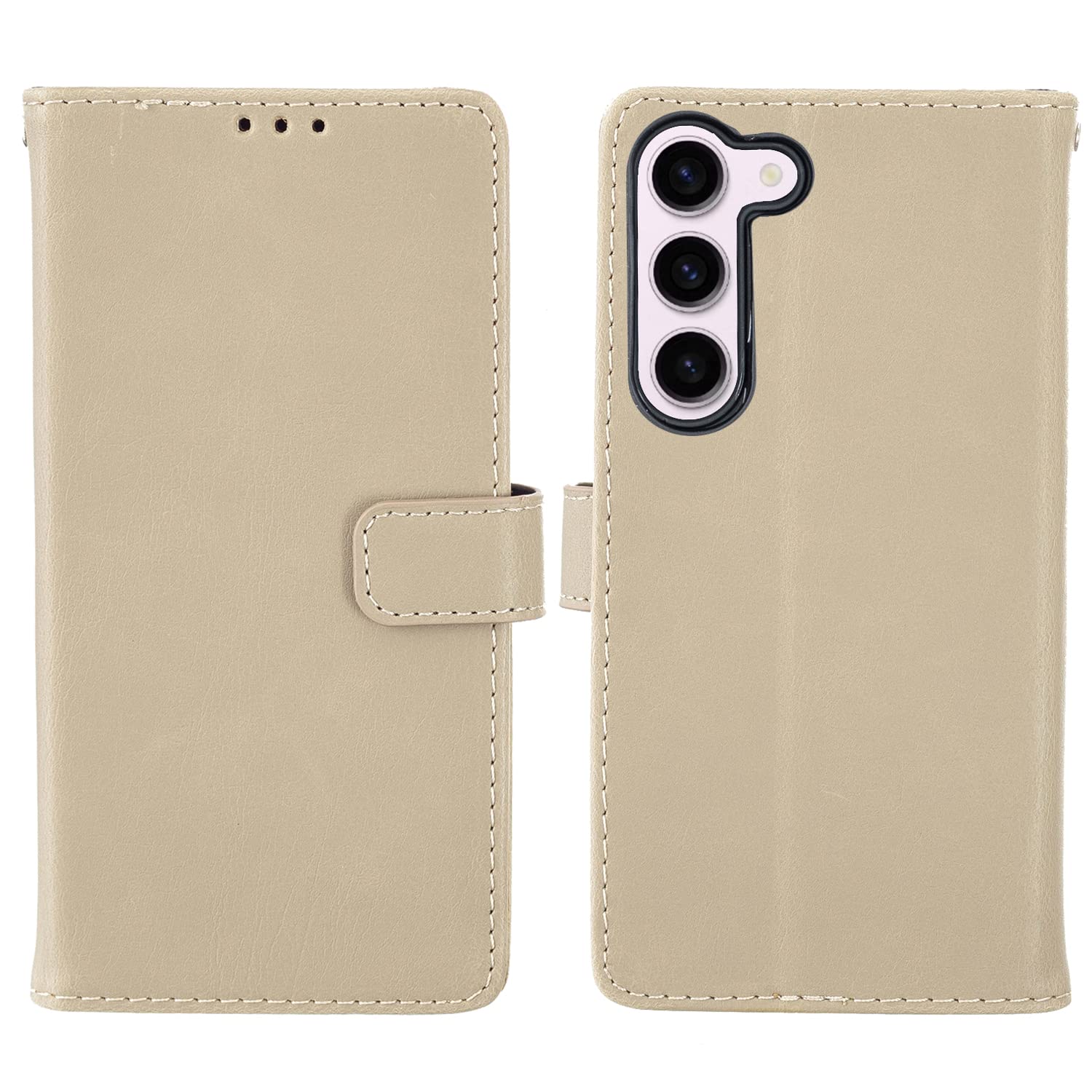 【Viesa】クラシックレトロ 手帳型 ケース 互換性 Galaxy S23 / docomo SC-51D / au SCG19 対応 Samsung スマホケース (グレー) PU革 財布型 横開き 手帳ケース 適用 ドコモsc51d サムスンscg19 ギャラクシーs23 GREY