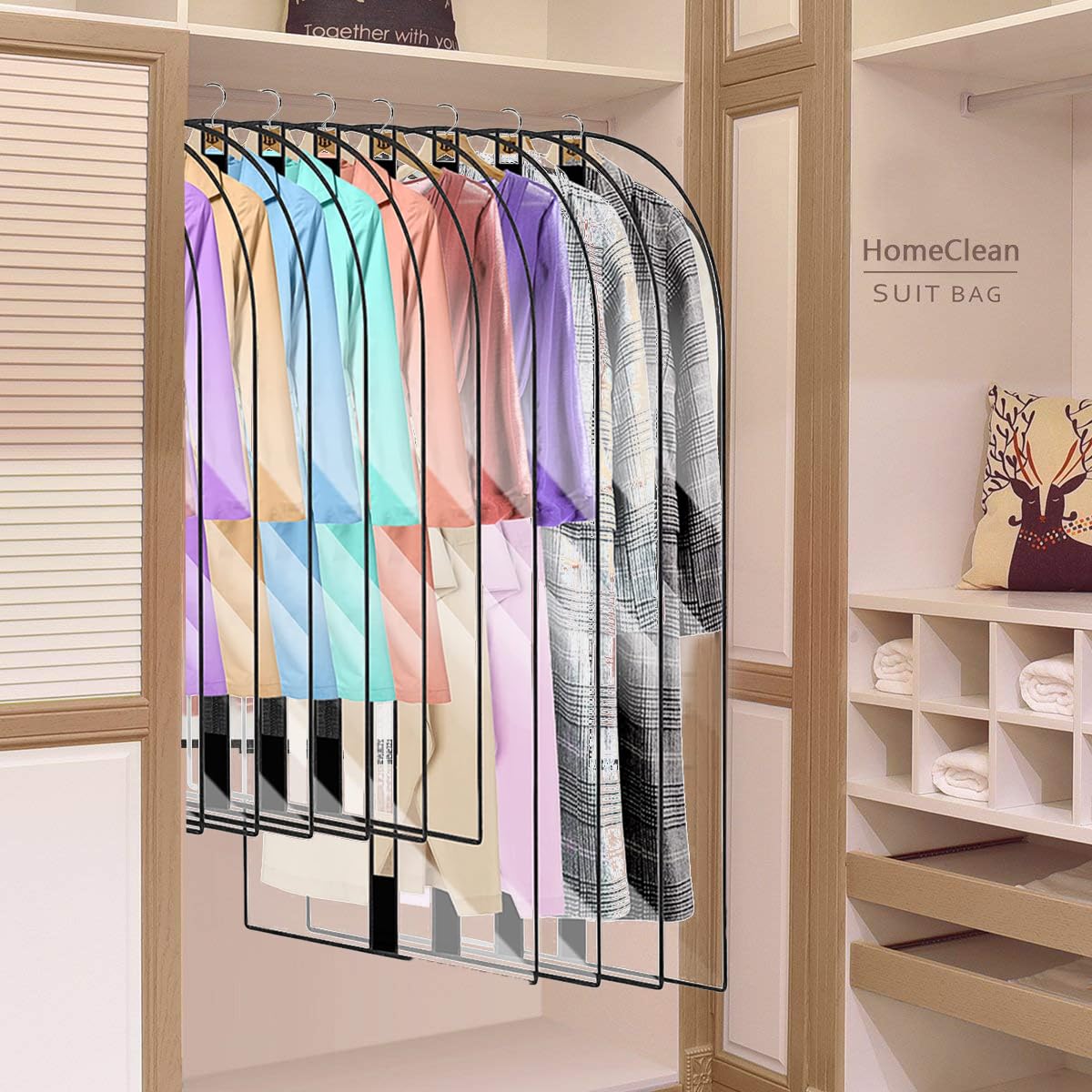 12 PCS Clear Plastic Garment Bags, Waterproof, Dustproof - Image 4