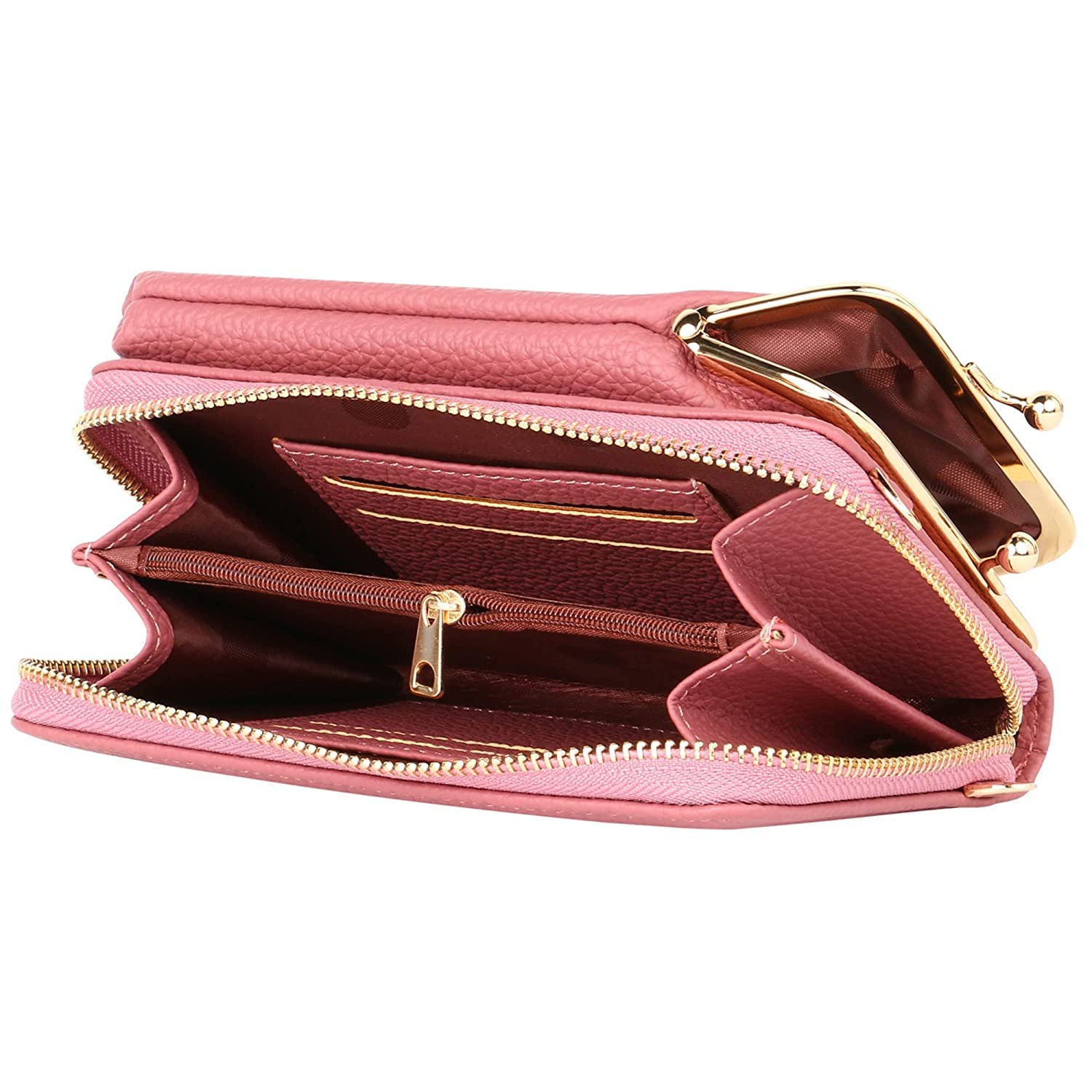 ZINLEY Phone Shoulder Bags Card Holder Wallet Purse Crossbody Purses Lightweight PU Leather Phone Wallet with Adjustable Strap & Card Slots 1
