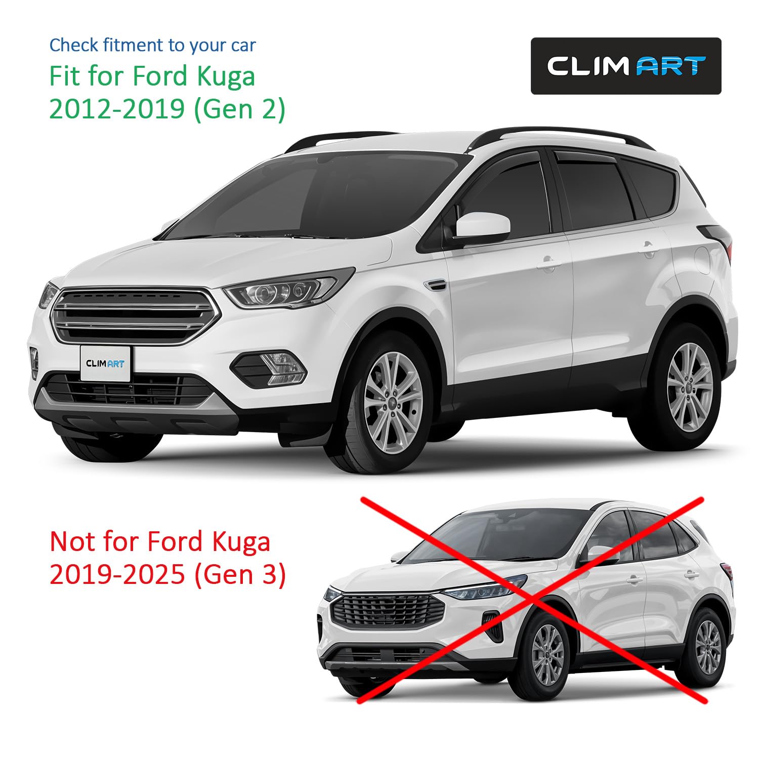 CLIM ART Windabweiser für Ford Kuga II 12-19, 4 St.