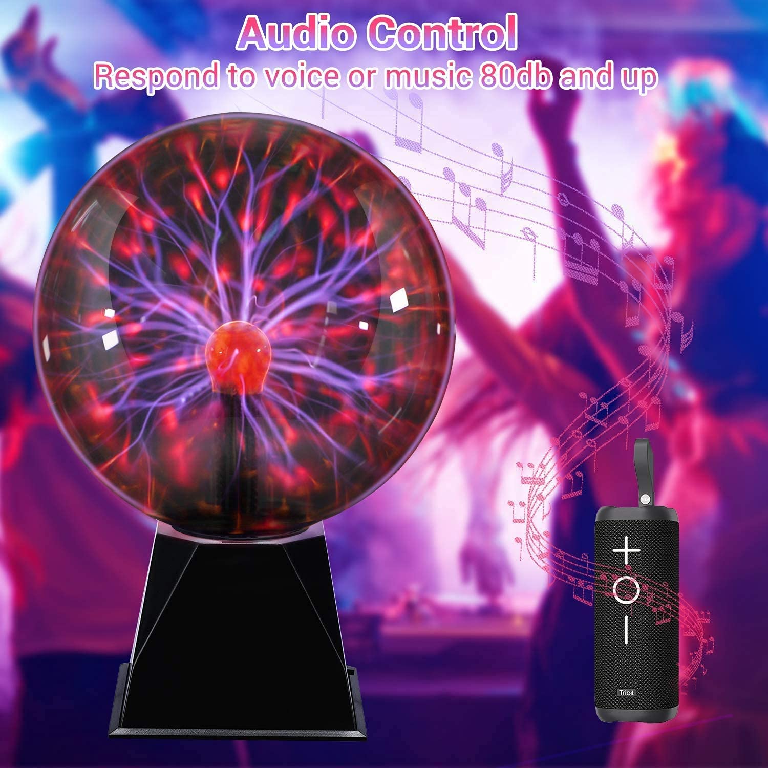 Sfera al plasma, lampada al plasma, lampada a sfera elettrostatica tocco, luci notturne per camera da letto, decorazioni per la casa, luci d'atmosfera, regali per bambini fidanzata (20CM)