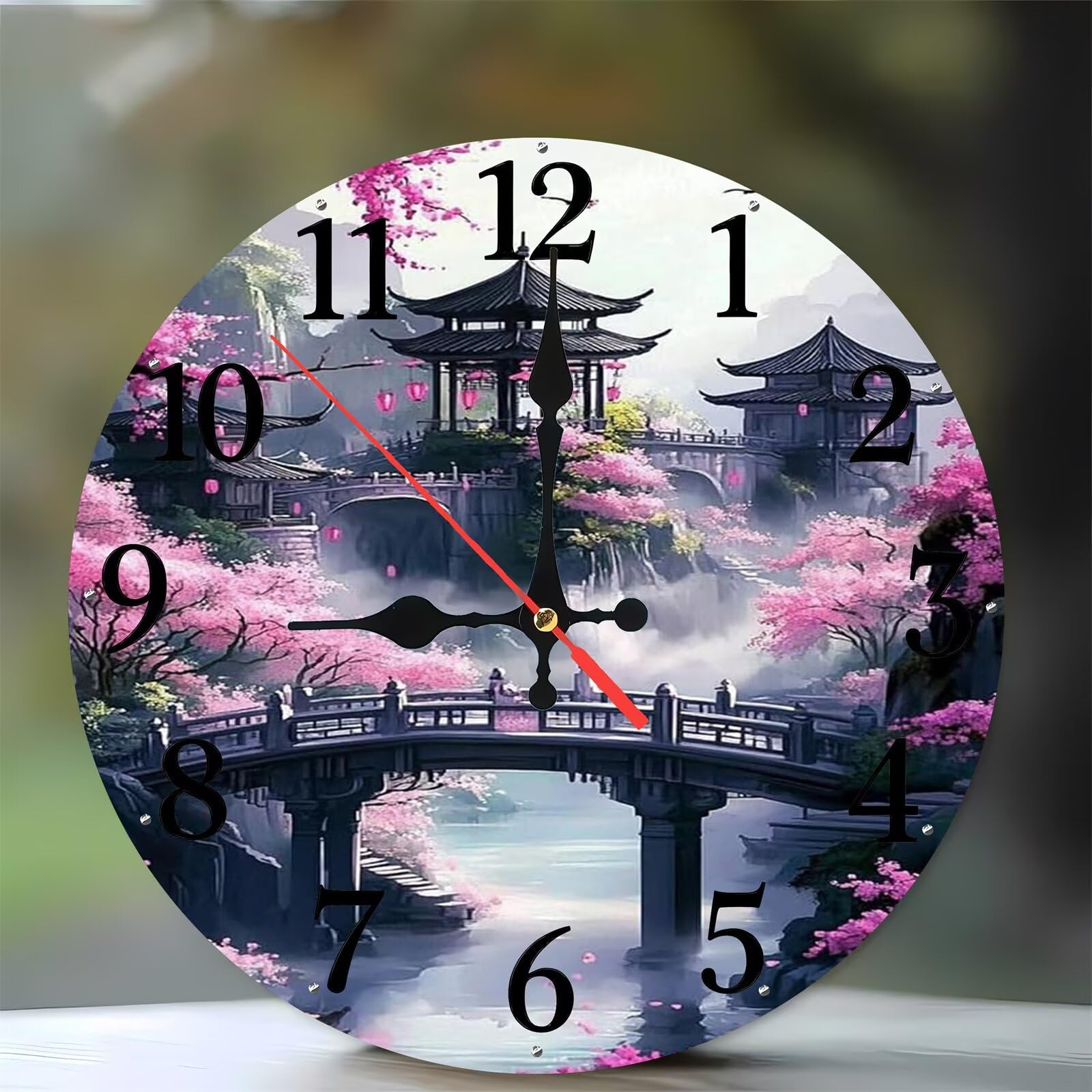 Horloge murale moderne bois 35 cm silencieuse cuisine salon grenier