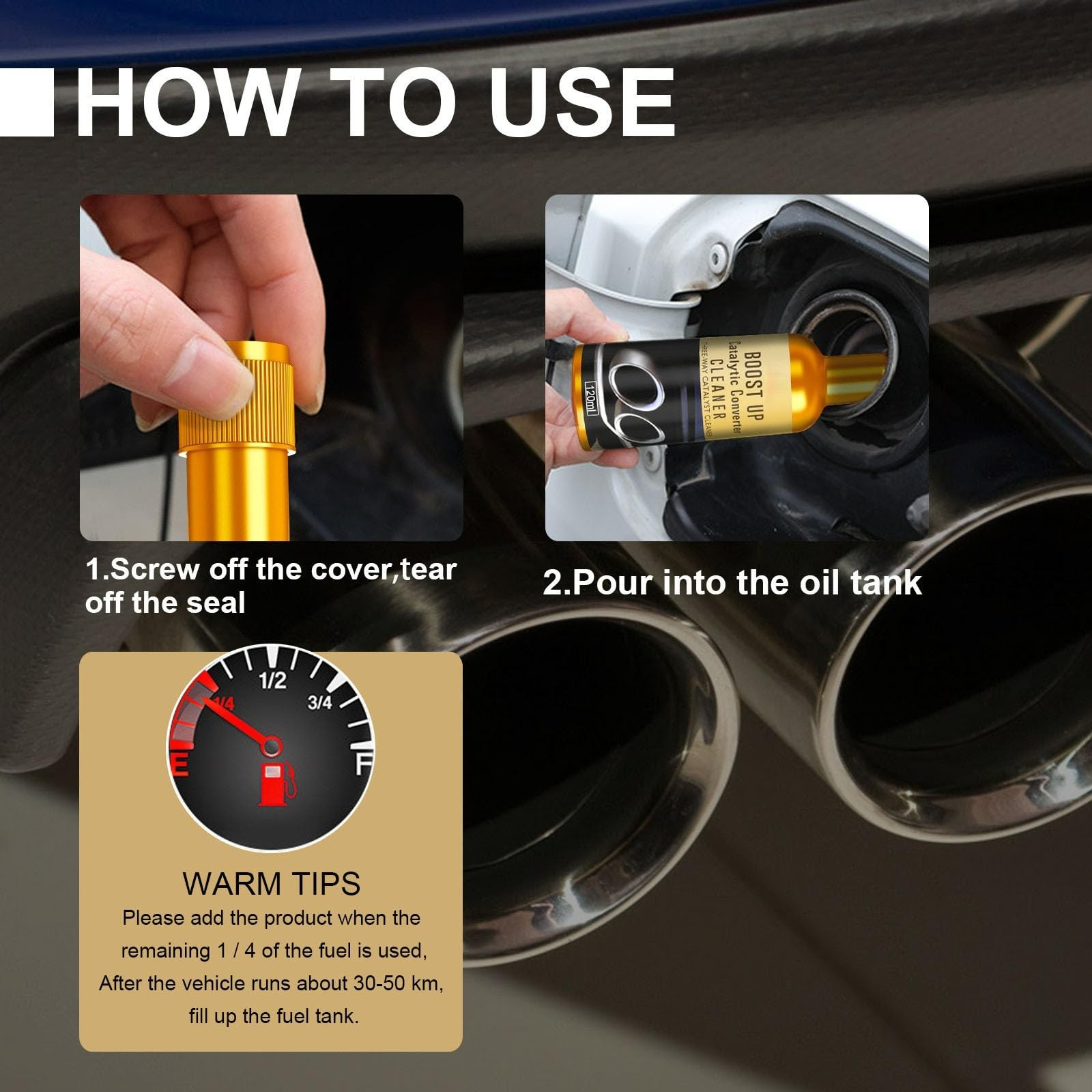 Lot de 5 nettoyants pour catalyseur, nettoyage immédiat et pratique des gaz d'échappement de voiture, moteur, turbocompresseur, catalyseur, convient pour essence, diesel, hybride - 120 ml