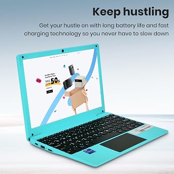 CHIBBS 10.1 Inch Kids Win 11 Laptop Computer, N4120 Quad Core Processor, 8gb Ram + 128gb ROM, HDMI, Camera, 2* USB 3.0, Bluetooth, Wi-Fi- Blue
