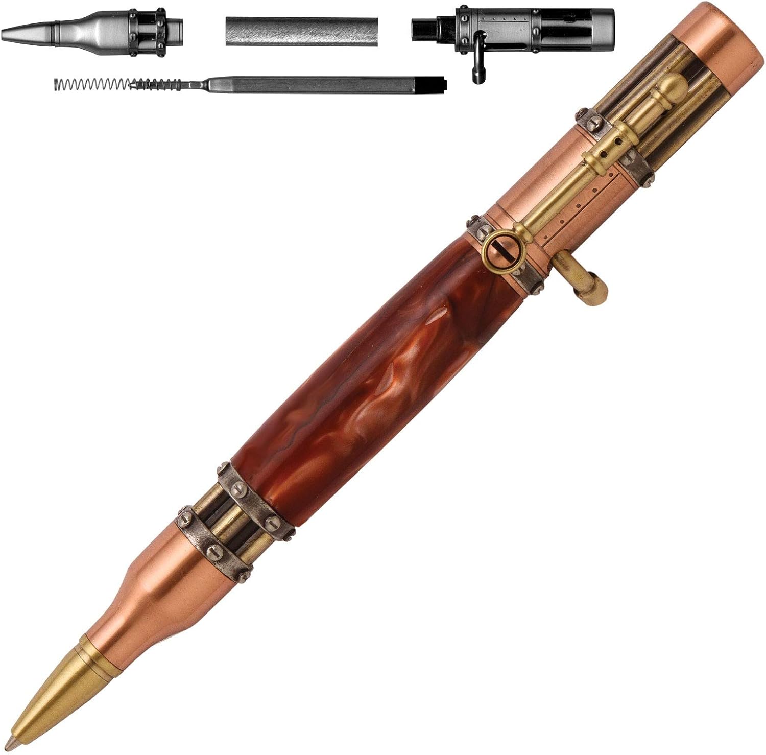 Antique Copper & Brass Steampunk Bolt Action Pen Kit