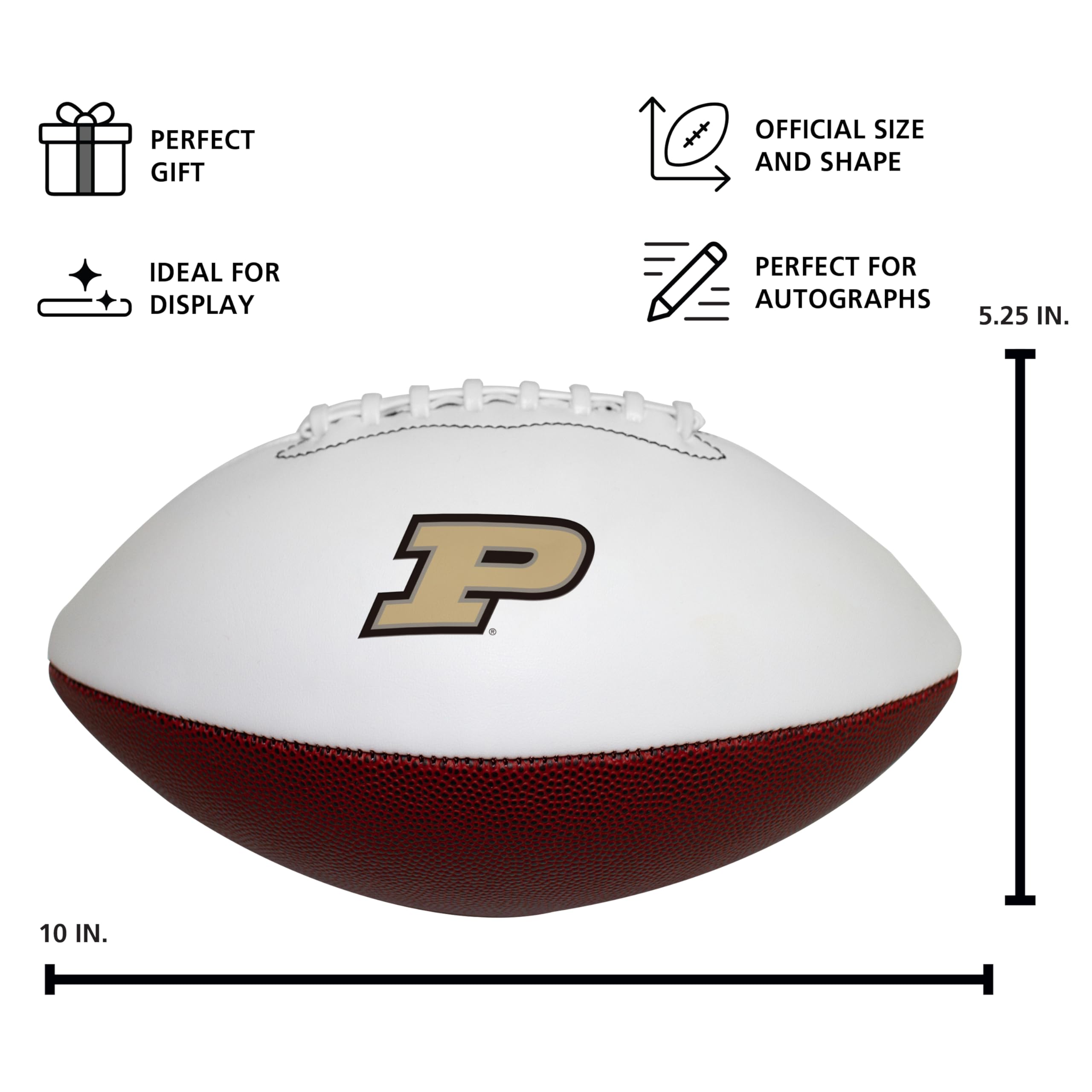 Logo Brands Purdue Autogramm-Fußball in offizieller Größe
