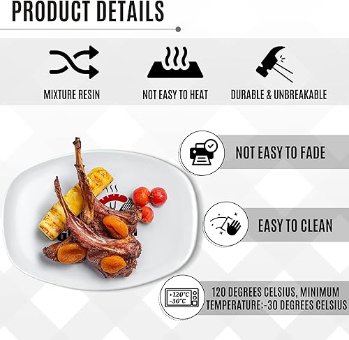 Miniatura 3 de R HORSE Bandeja ovalada de resina para el día del padre, plato para servir barbacoa, grande de 14 x 10 x 0.4 pulgadas, regalo ideal para el maestro