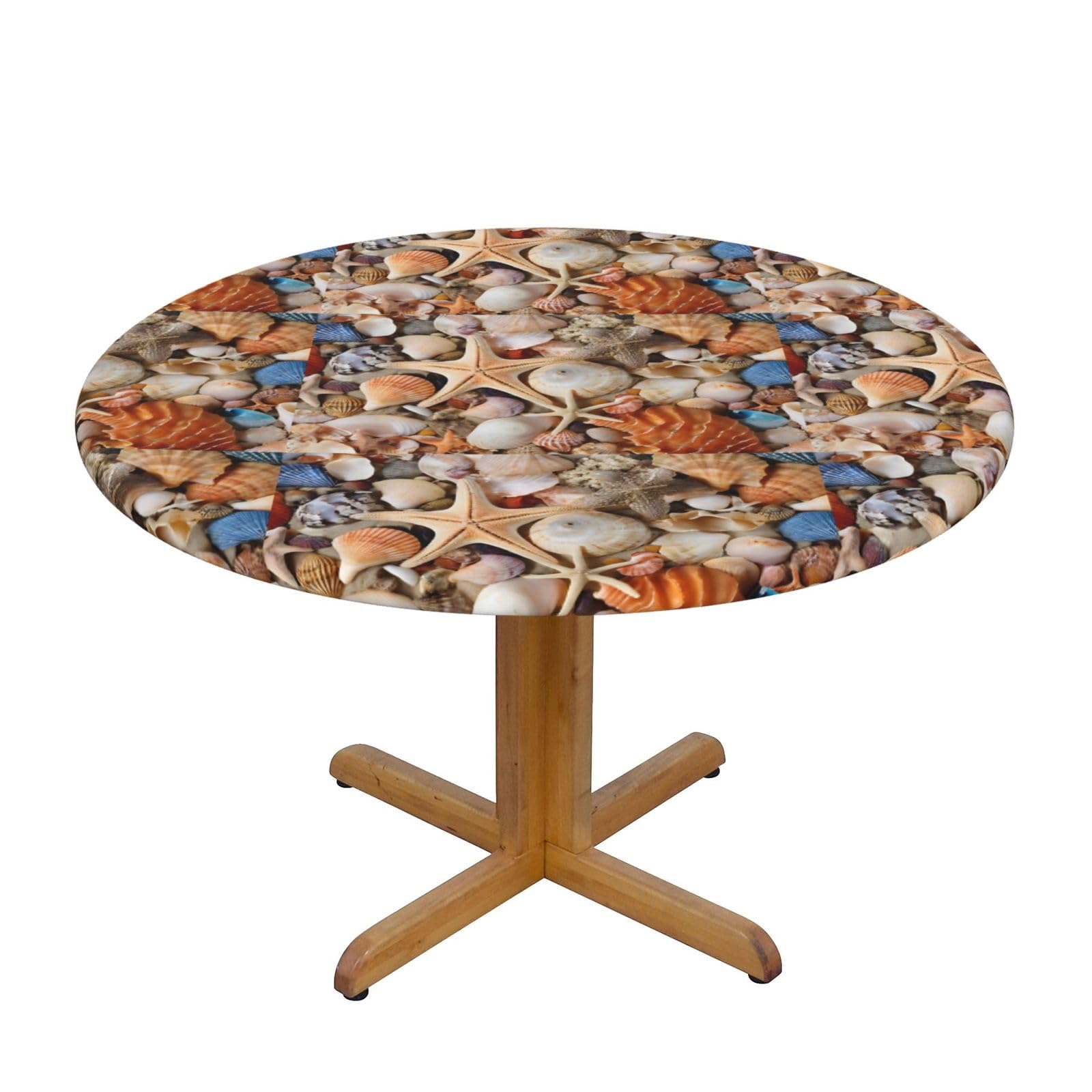 Nappe ronde ajustée imperméable antidérapante polyester table à manger M