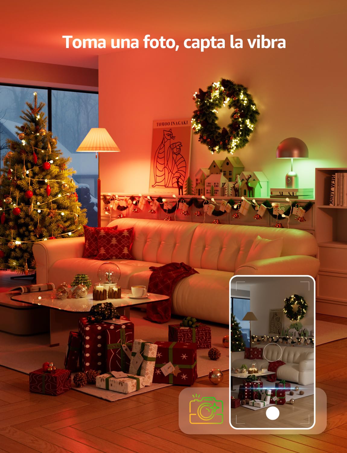 Lepro BP1 AI Bombilla LED E14, G45 Bombilla Inteligente Alexa RGB+CCT Regulable 4.9W 470LM, Diseñador de Iluminación AI Personalizado Wi-Fi Control de Voz y Sync de Música, Funciona con Google, 2Pcs