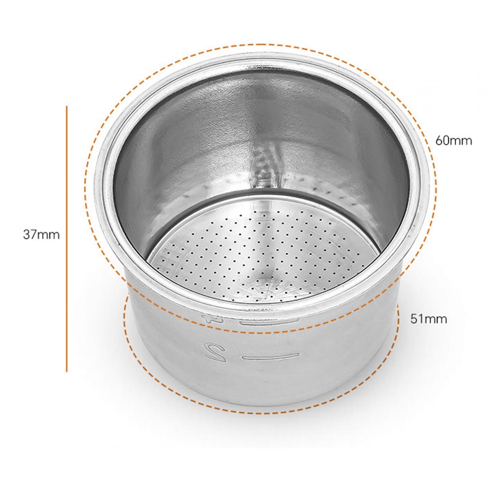 3 Filtros de Café de Acero Inoxidable, Cesta Presurizada Reutilizable, Base Desmontable, Accesorio para Café, Ideal para Baristas, Cafeterías
