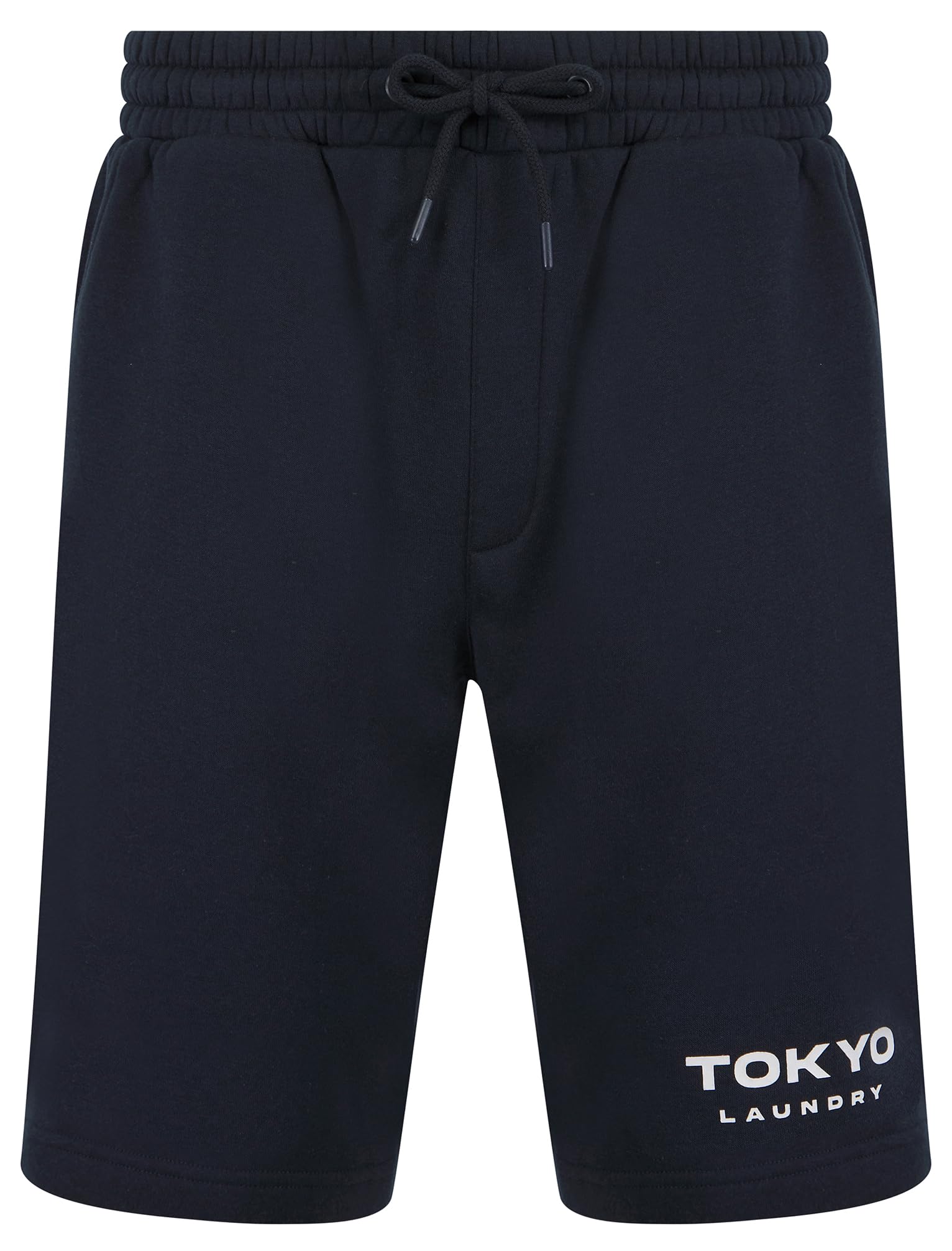 Tokyo Laundry Men's Sky Captain Navy 'Figure' Motif Brushback Fleece Jogger Shorts