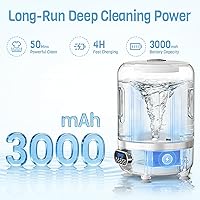 Vista 3 de Mini lavadora, lavadora pequeña de 3 litros con manguera de drenaje y cesta giratoria, inalámbrica de 3000 mAh, lavadora compacta de apartamento