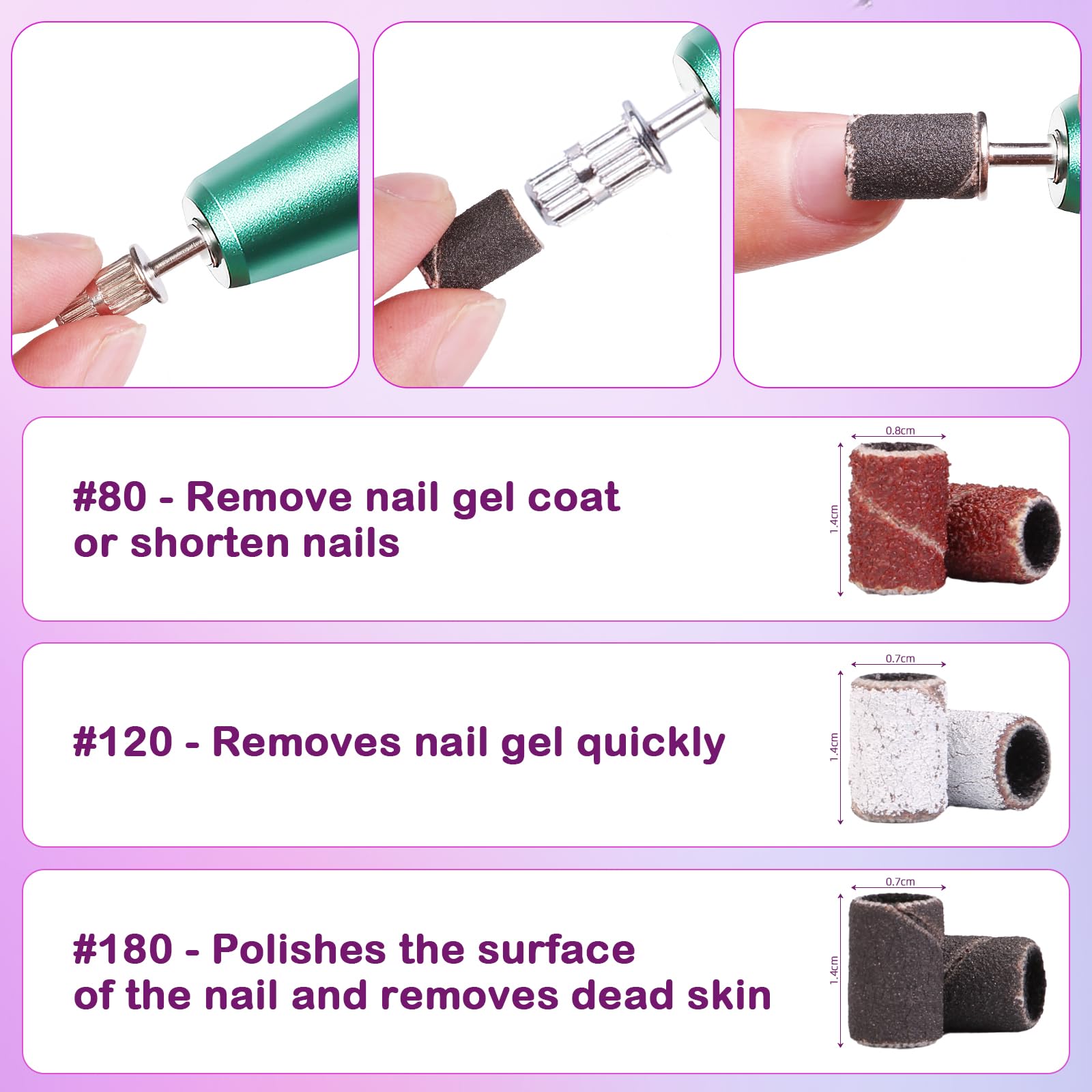 120 Bande Levigatrici Per Unghie Sheryl&amp;rain - 4 Granature, Con Frese