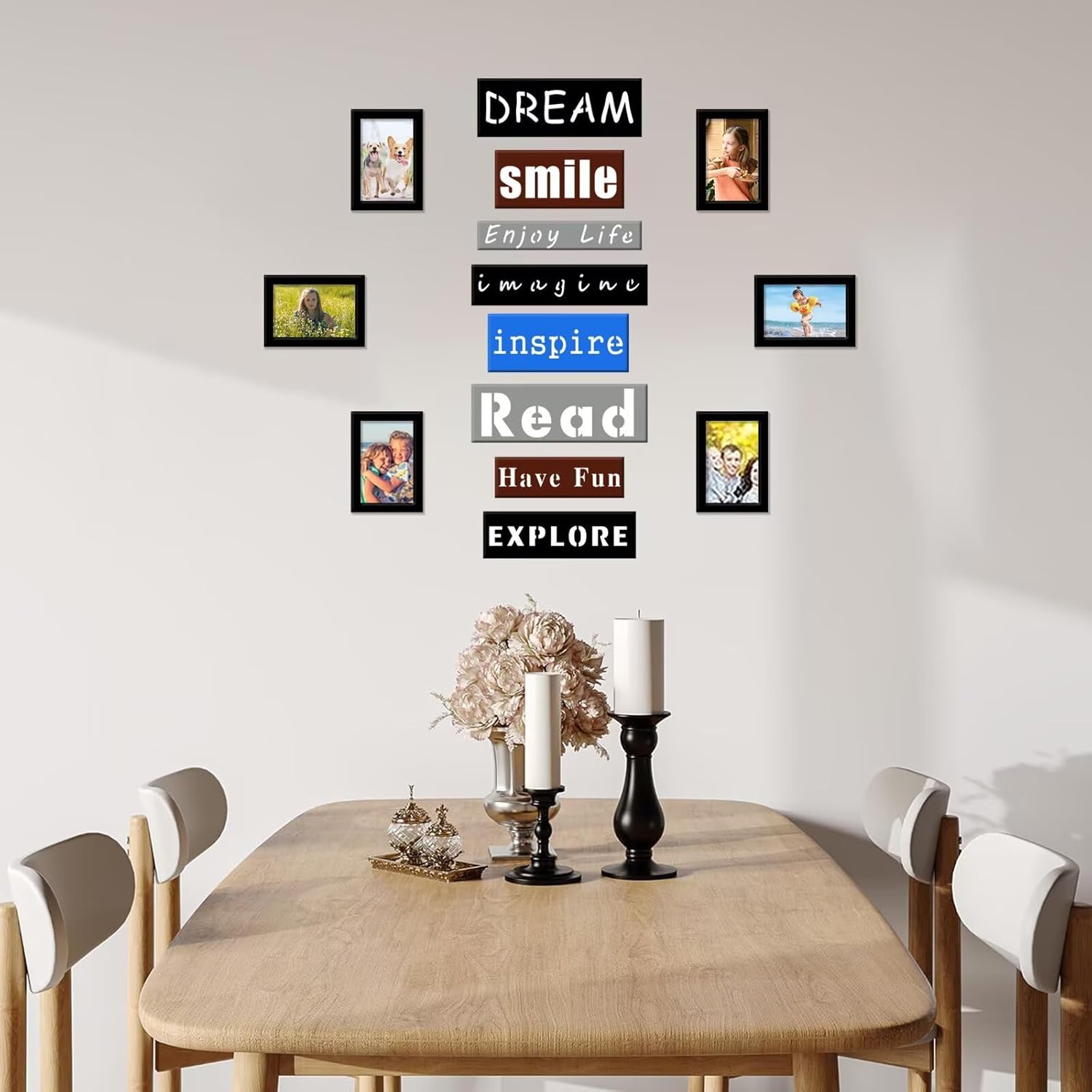 Collage Picture Frames for Wall - Engineered Wooden 4x6 Black Picture Frames Collage Family Tree Wall Decor Photo Frames Multiple Pictures Wooden Family Gallery Living Room Wall Decor