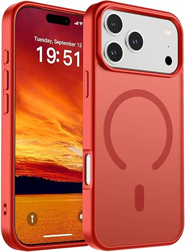 Miniatura 182 de SUPFINE - Funda magnética para iPhone 14 Pro Max (compatible con MagSafe), (protección contra caídas de grado militar de 10 pies), delgada, Negro