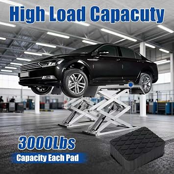 4 Pack Rubber Lift Pads 6-1/3 x 4-3/4 x 2 for Car Lift