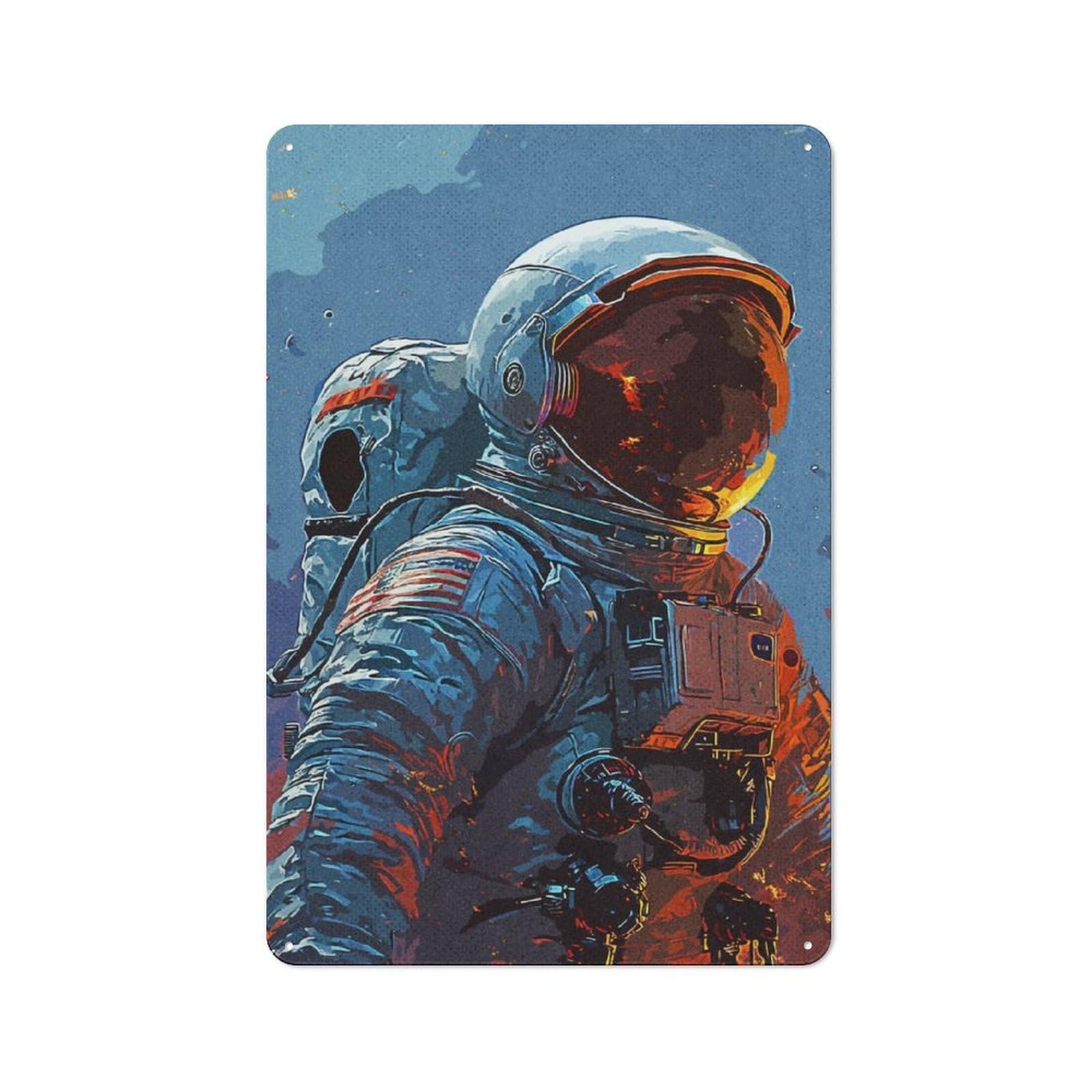 Junmoney Astronauts Bring Space Vintage Tin Sign 30X20cm With For Man Cave Or Games Room, Suited To Wall Displays In Games Rooms And Man Caves