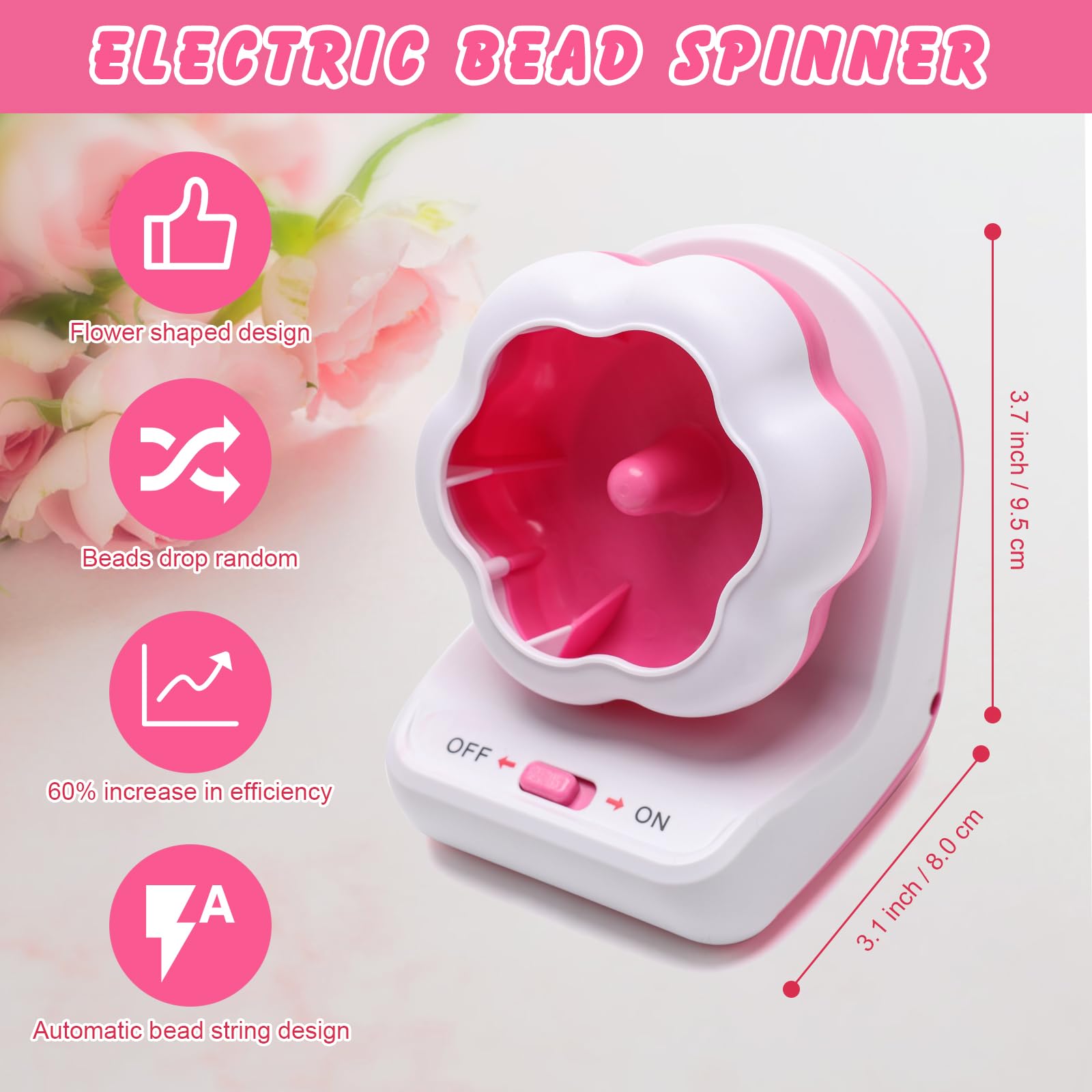 Windspeed Pink Electric Bead Spinner with 6600 Clay Beads - Image 4