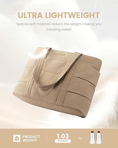 Miniatura 27 de LOVEVOOK Tote Bag for Women, Large Puffer Work Tote Laptop Bag, Lightweight Travel Tote Bag with Zipper Gifts for Women