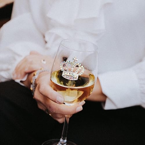 Miniatura 10 de THE QUEENS' JEWELS Diamond Fleur de Lis - Flauta de champán con joyas, 8 onzas, regalo único para mujeres, cumpleaños, lindo, divertido, sin pintar,