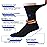 Facool Women\'s Diabetic Crew Socks, Circulatory Wellness Non-Binding Loose Top Casual Dress Mid Calf Soft Cotton Seamless Toe Hosiery Non Slip Socks, 6 Pairs Black Medium