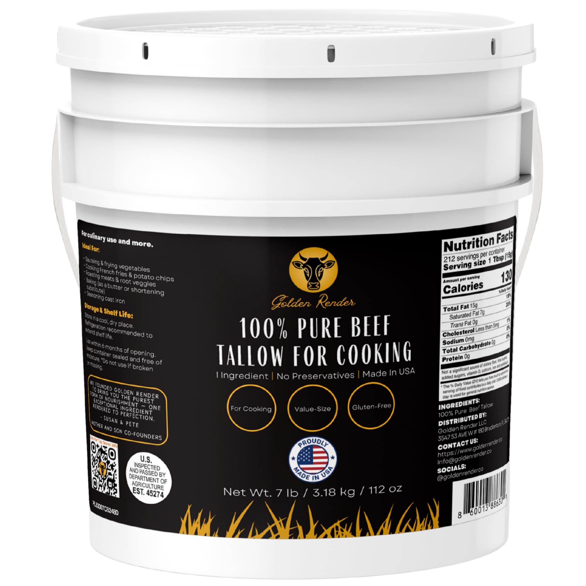 100% Pure Beef Tallow for Cooking & Deep Frying