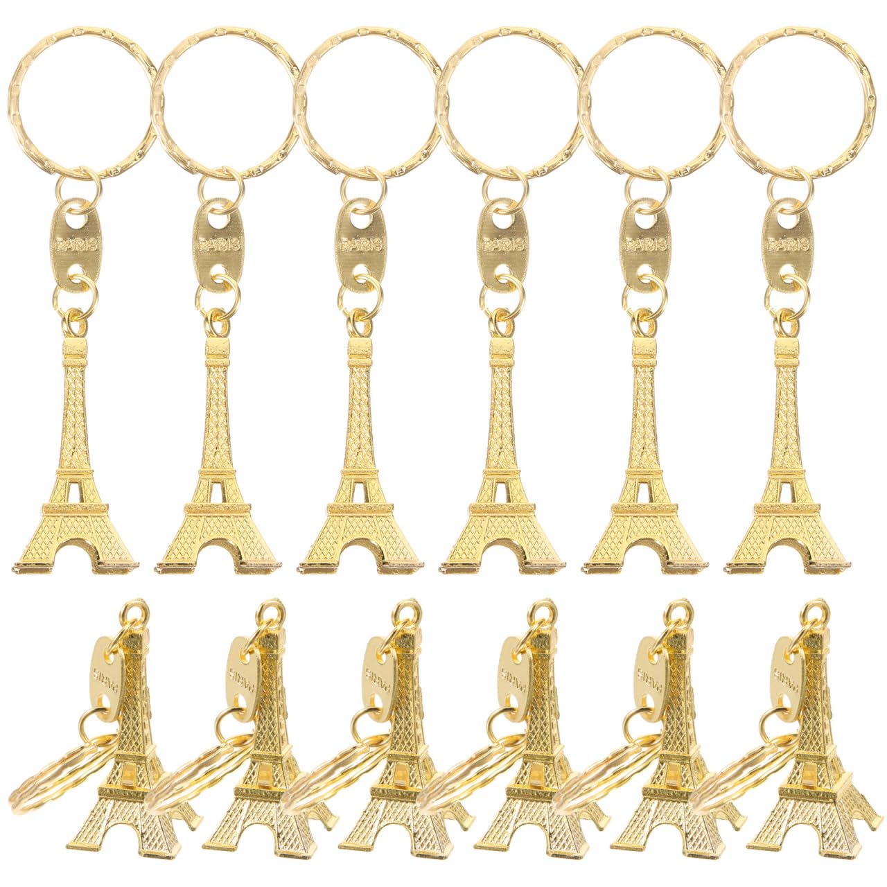 PartyKindom 12Pcs Eiffel Tower Keychain: Retro Adornment Souvenirs Keyring for Bags - Stylish Accessories for Travelers Party Favors and Holiday