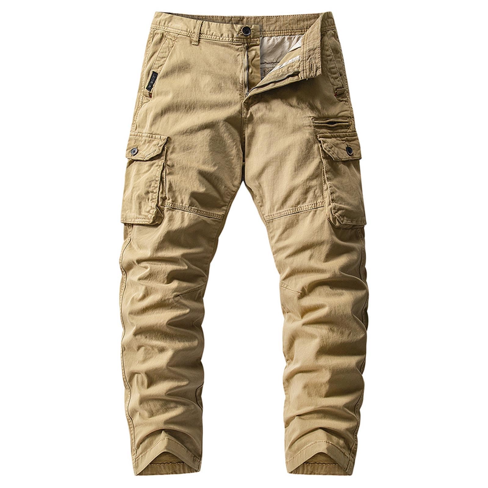Pantalones Cargo para Hombre Pantalones Delgados Casuales Pantalones de Trabajo Ligeros de Moda con múltiples Bolsillos
