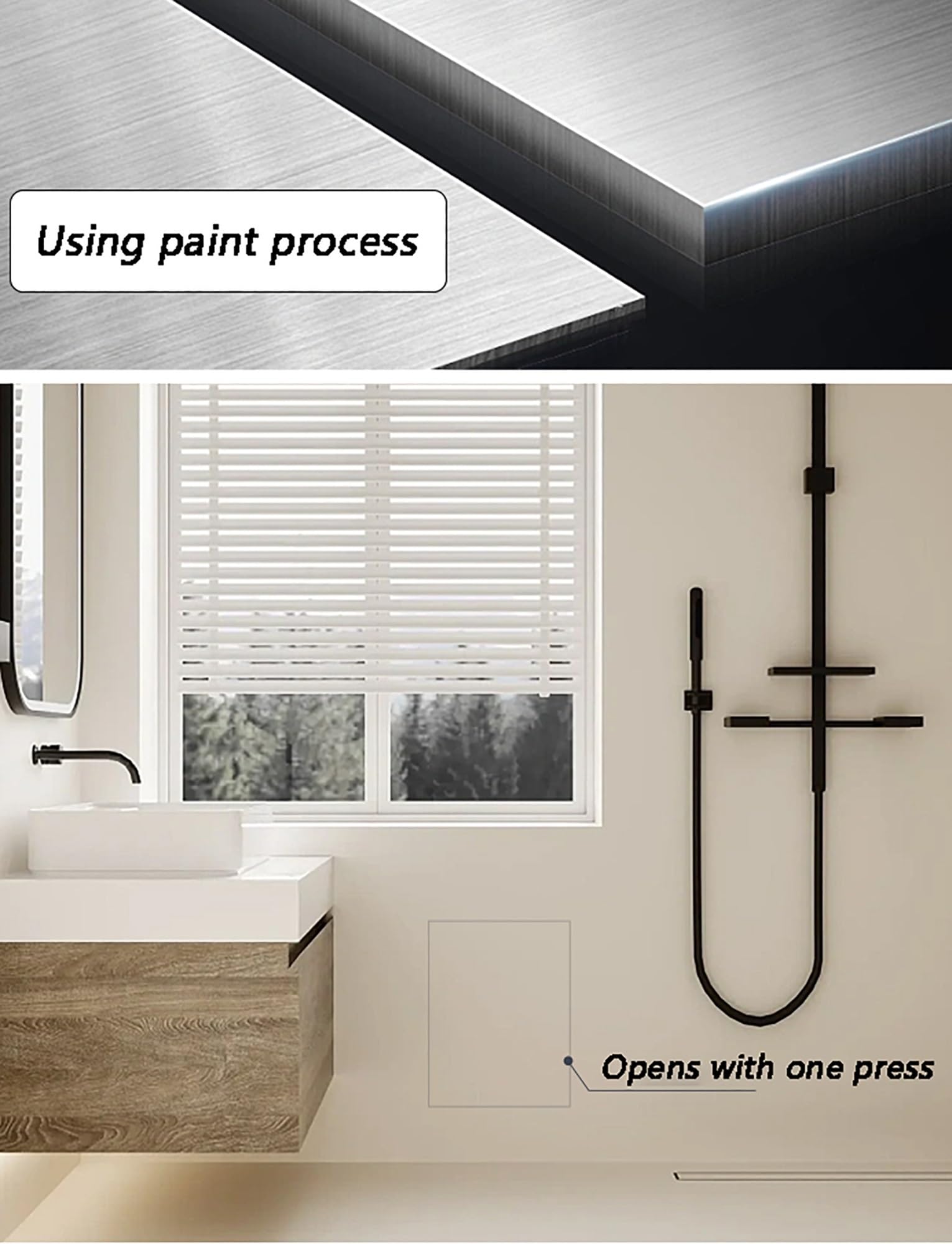 Puerta de Acceso para Azulejos - Panel Oculto a RAS para fontanería/hidrante contra Incendios - Tapa de Servicio Impermeable con bisagras inoxidables - Calefacción por Suelo Radiante y mante