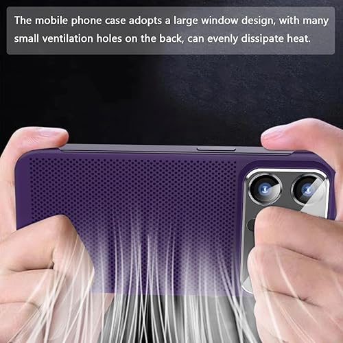 Miniatura 4 de Funda para teléfono con disipación de calor galvanizado con 4000 orificios de enfriamiento, sin bordes de gran ventana para iPhone 141312 ProMax