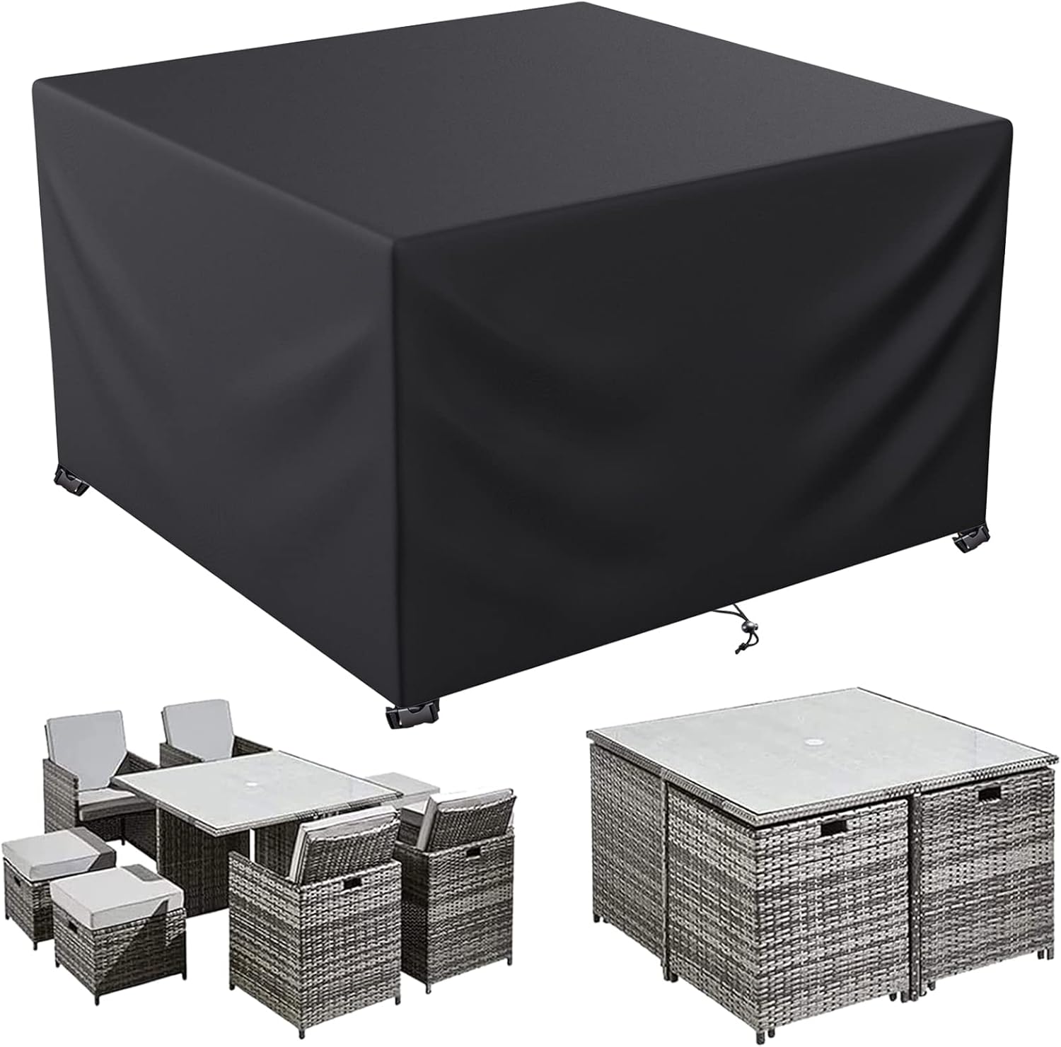 LCGOD Funda para Muebles de jardín Exterior, Funda Mesa Exterior Impermeable, Rectangular Funda Protectora Muebles Exterior para sofá 600D Oxford (150X150X75cm)