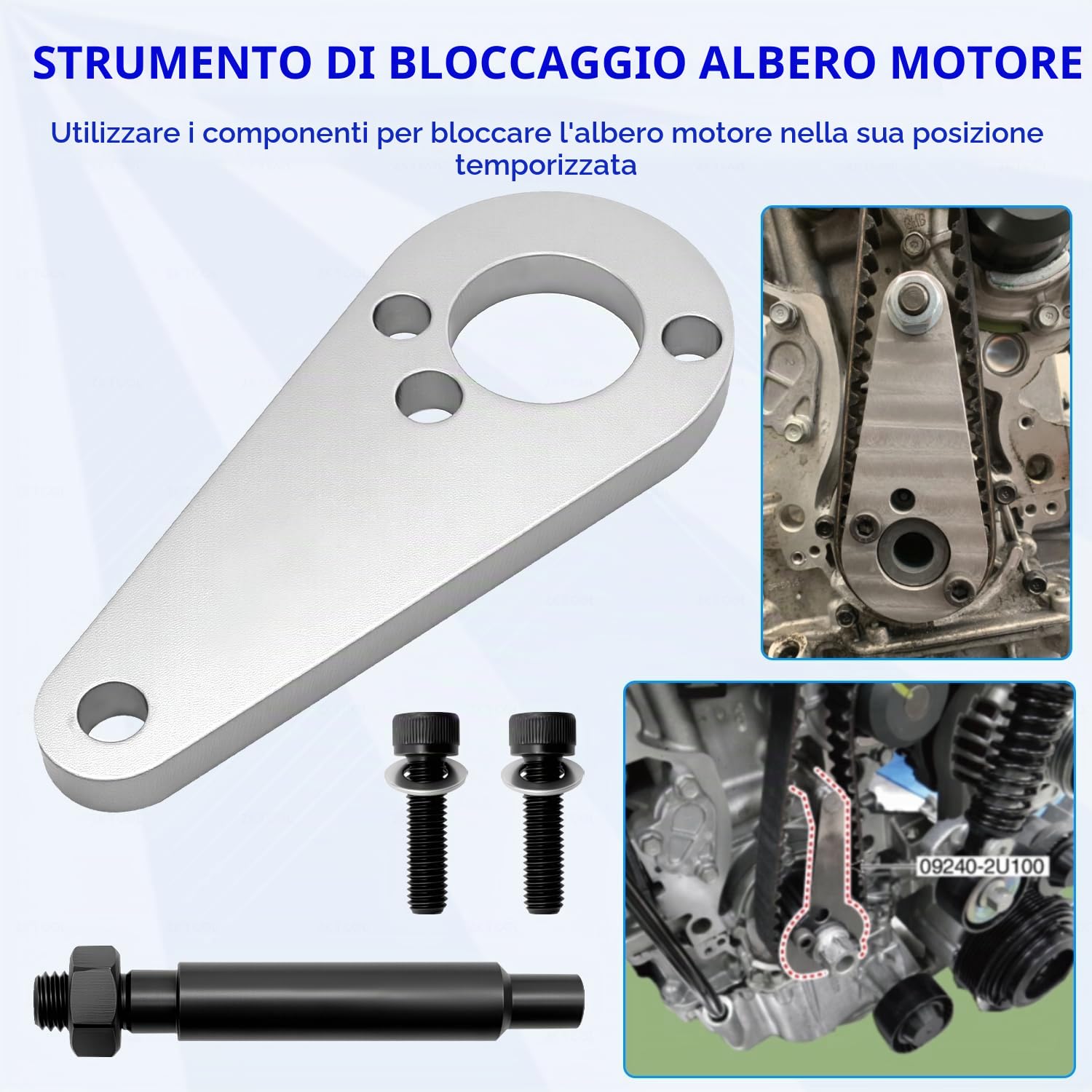 ZKTOOL Strumento di Sostituzione della Cinghia di Distribuzione del Motore, Compatibile con Hyundai e Kia 1.6D Motori Diesel, OEM 09240-2U100, 09240-2U300, 09240-2U400, 09240-2U500 | Compatibile con motori diesel Hyundai e Kia 1.6D. Include OEM 09240-2U10